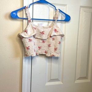 Cute flower kids cropped tee